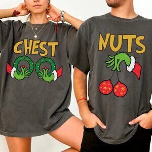 Chest Nuts Couple Shirt Comfort Colors Matching Merry Christmas Tee GILDAN